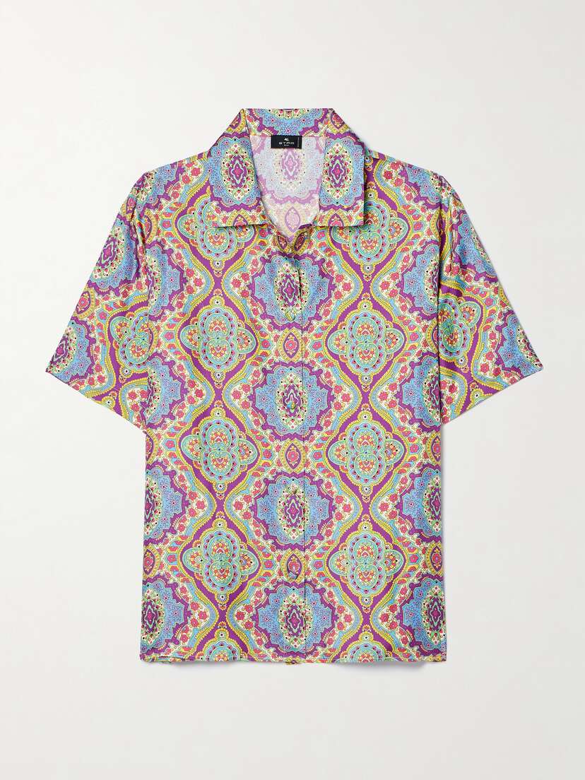 Etro Printed Silk-twill Shirt