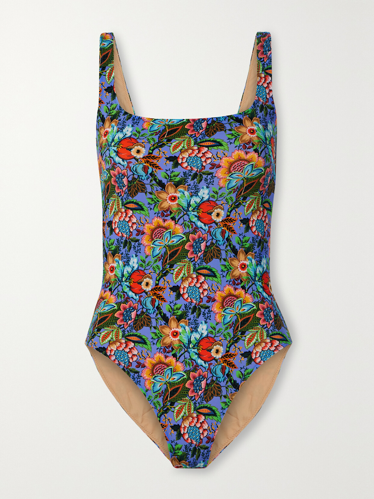 Etro Floral-print Swimsuit - Blue