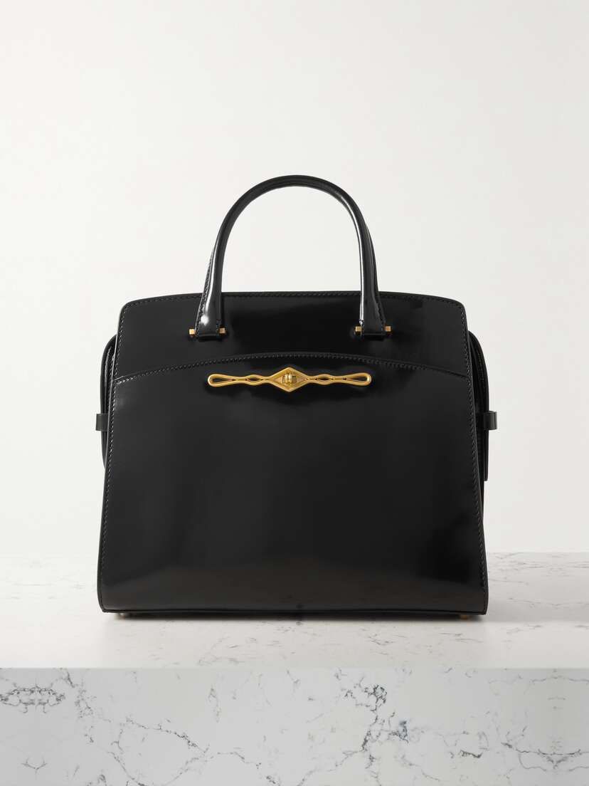 Métier + Fernando Jorge Private Eye Slim Glossed-leather Tote