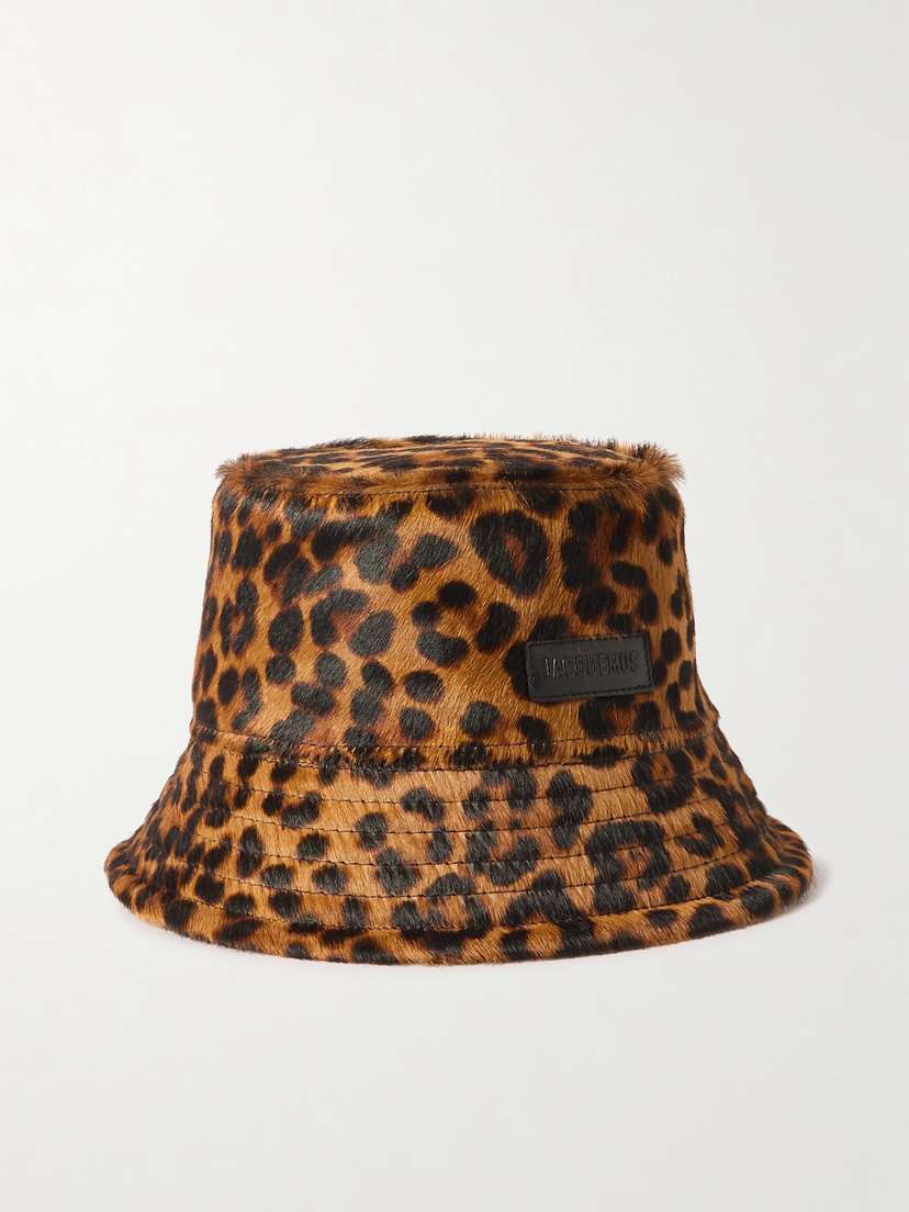 Jacquemus Appliquéd Leopard-print Cow Hair Bucket Hat