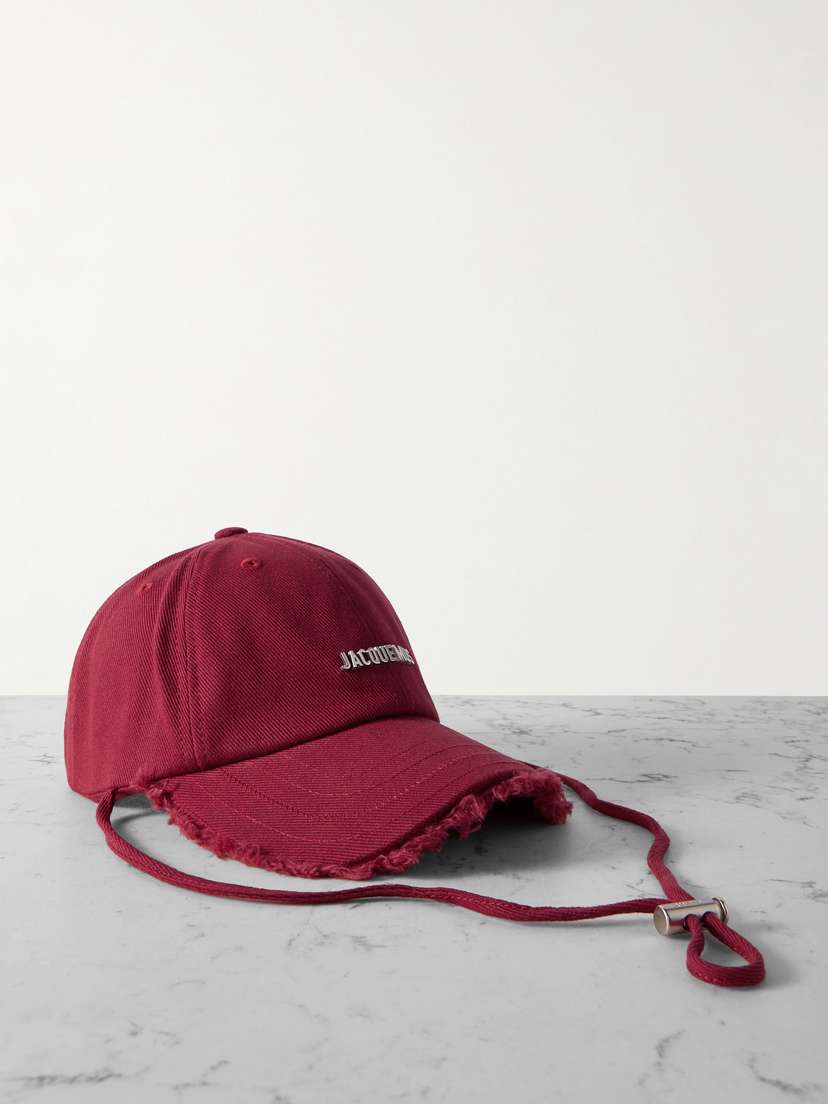 Jacquemus La Casquette Artichaut Embellished Frayed Cotton-twill Hat