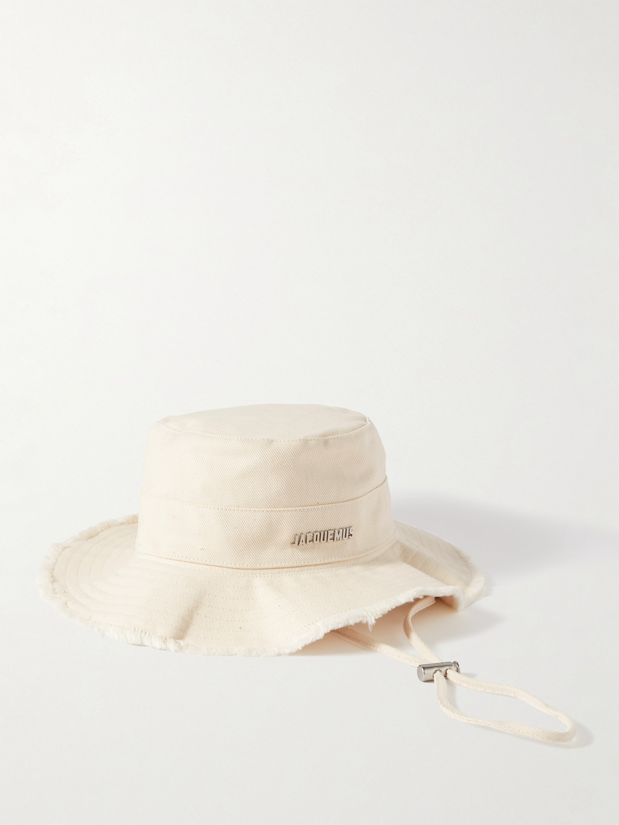 Jacquemus - Le Bob Artichaut Embellished Frayed Cotton-twill Bucket Hat - Off-white