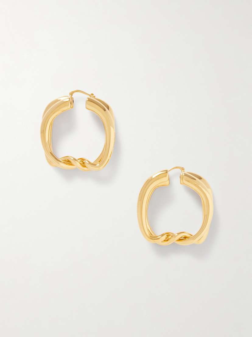 Jacquemus Nodi Gold-tone Hoop Earrings