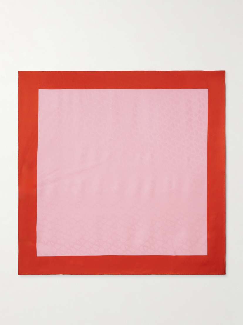 Valentino Garavani Two-tone Silk-jacquard Scarf