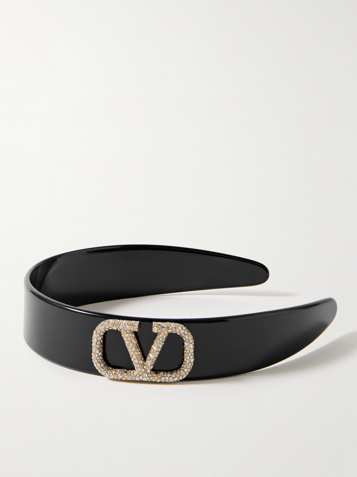 Valentino Garavani - Embellished Resin Headband - Black