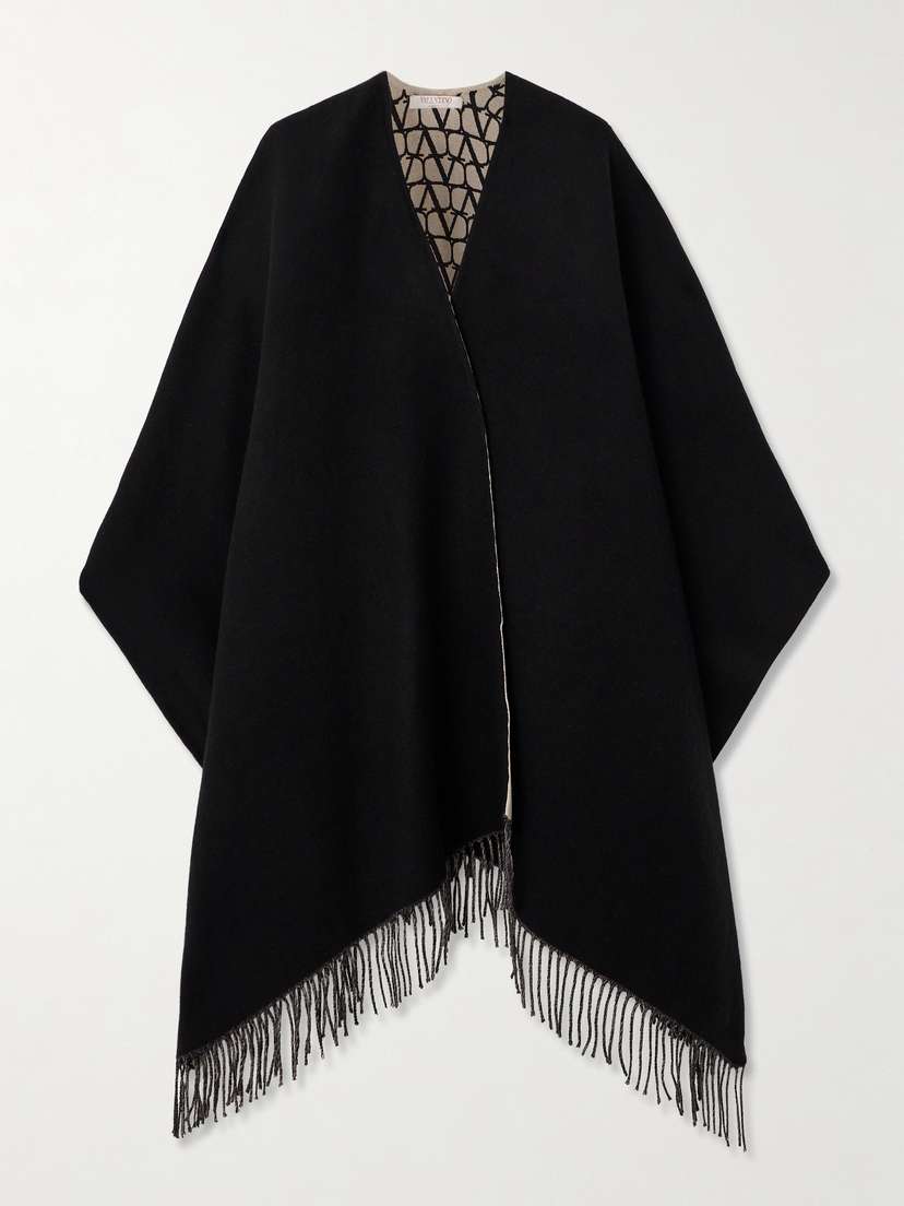 Valentino Garavani Reversible Wool, Silk And Cashmere-blend Wrap
