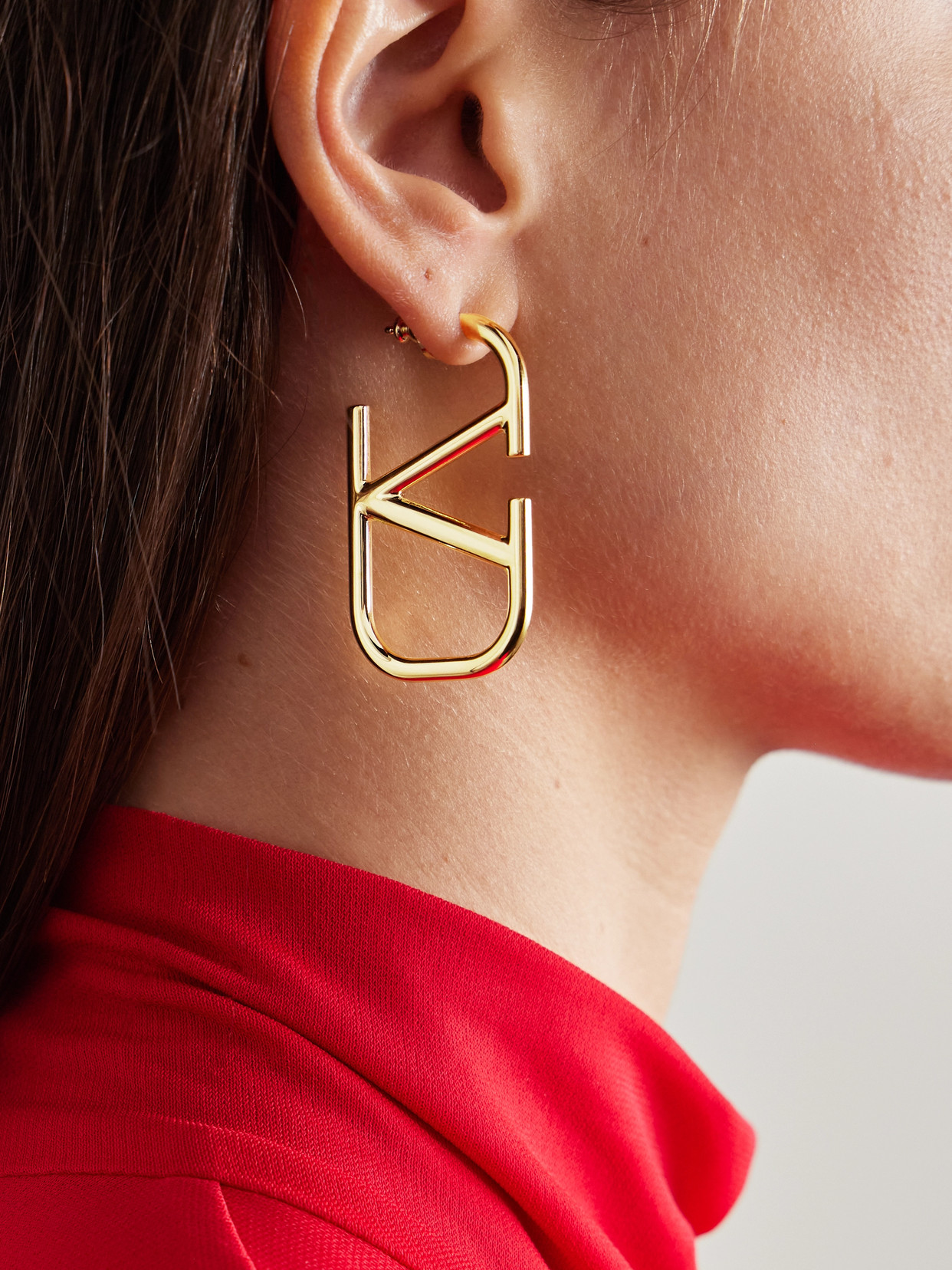 Shop Valentino Vlogo Gold-tone Earrings