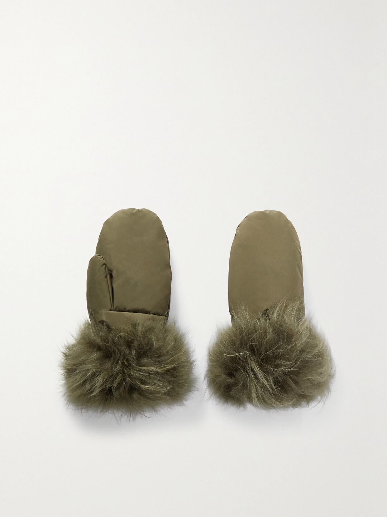 Yves Salomon Shearling-trimmed Padded Shell Down Mittens