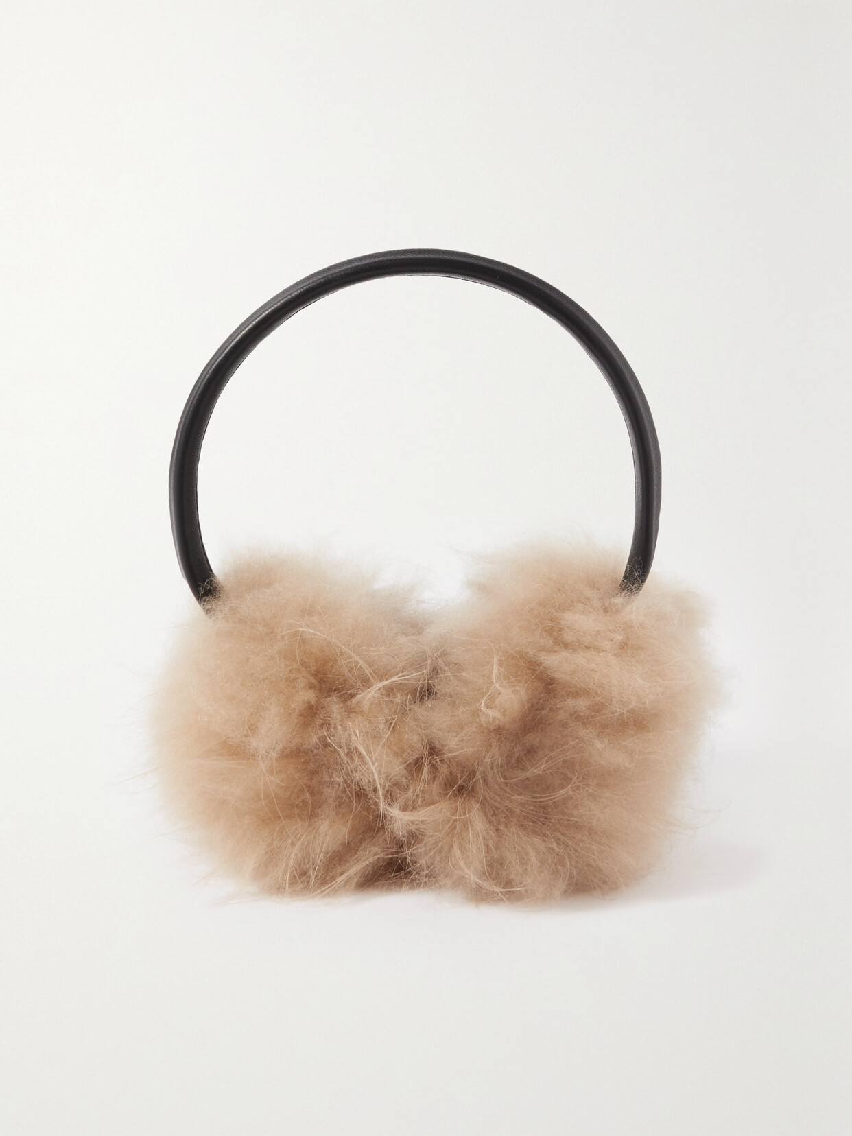 Yves Salomon - Leather-trimmed Shearling Earmuffs - Neutrals