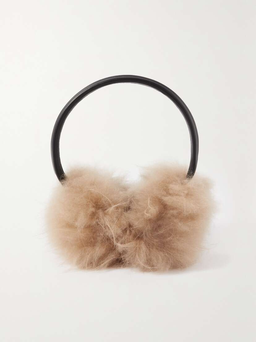 Yves Salomon Leather-trimmed Shearling Earmuffs