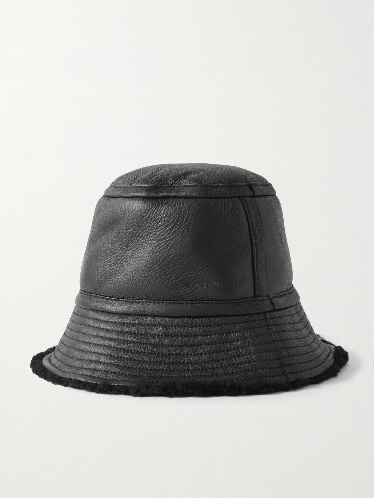 Shop Yves Salomon Shearling Bucket Hat In Black