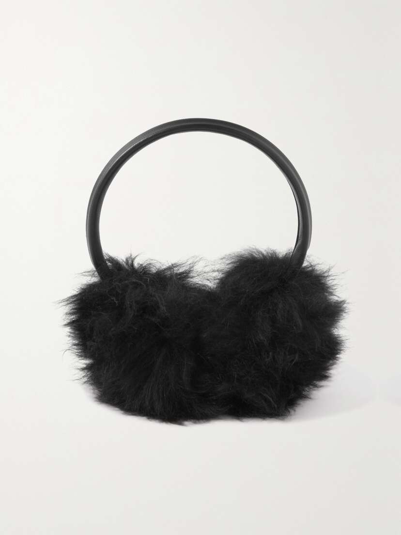 Yves Salomon Leather-trimmed Shearling Earmuffs