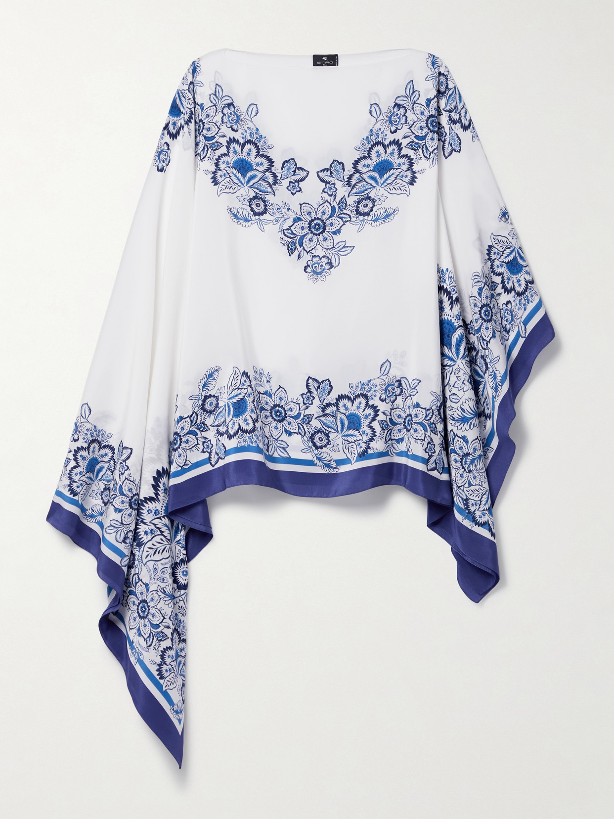 Etro - Draped Floral-print Silk Crepe De Chine Poncho - Multi