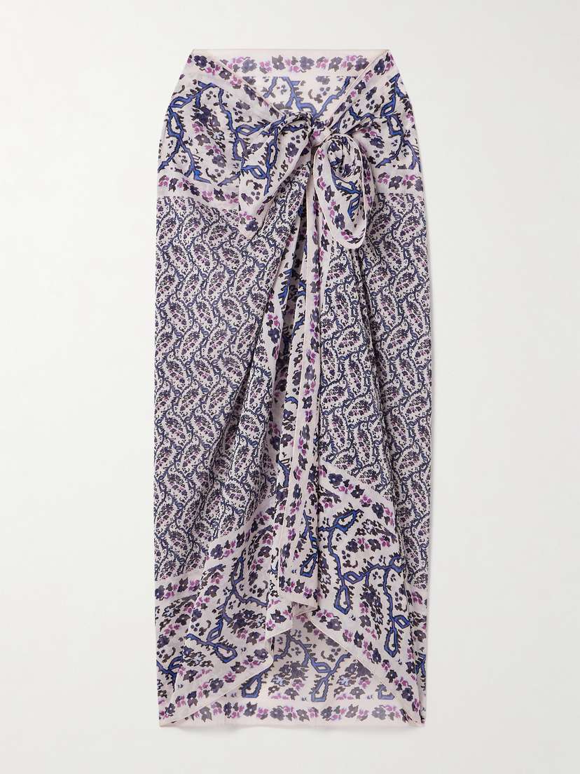 Isabel Marant Luana Printed Cotton And Silk-blend Voile Pareo -  - One size