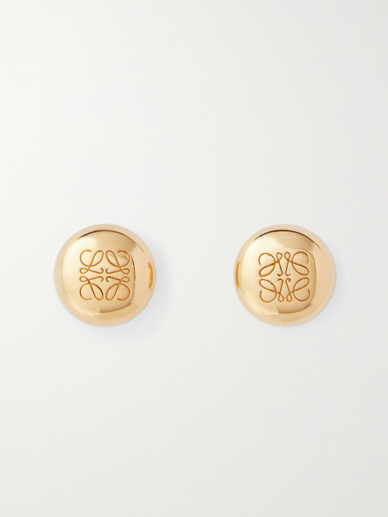 Loewe Anagram Pebble Gold-plated Earrings