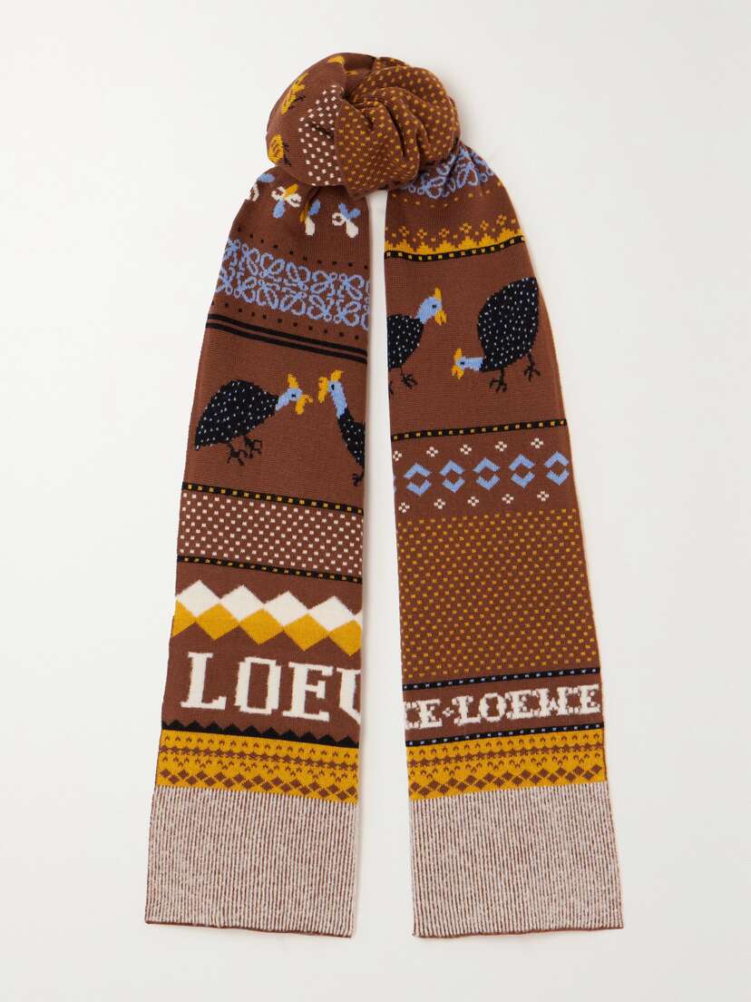 Loewe Intarsia Wool-blend Scarf