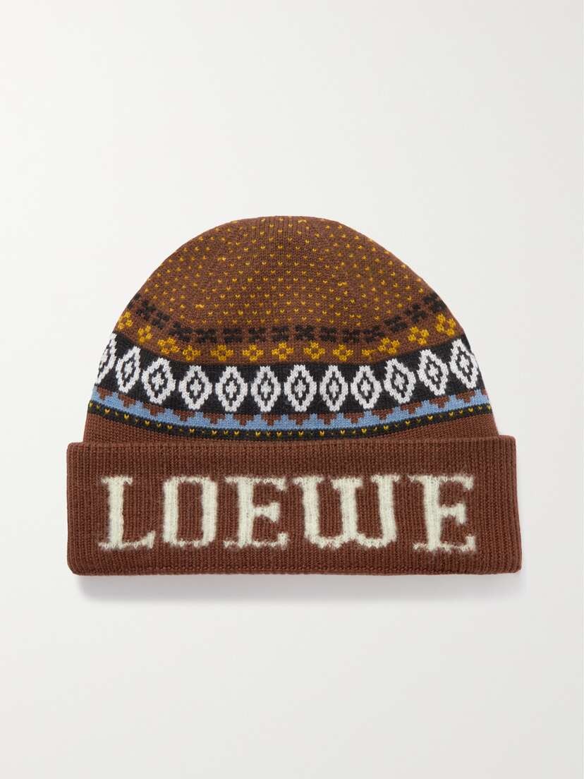Loewe Intarsia Wool-blend Beanie