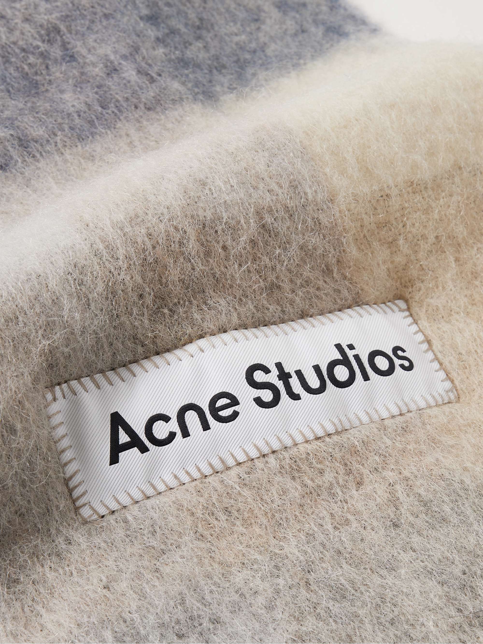 ACNE STUDIOS Vally fringed striped knitted scarf