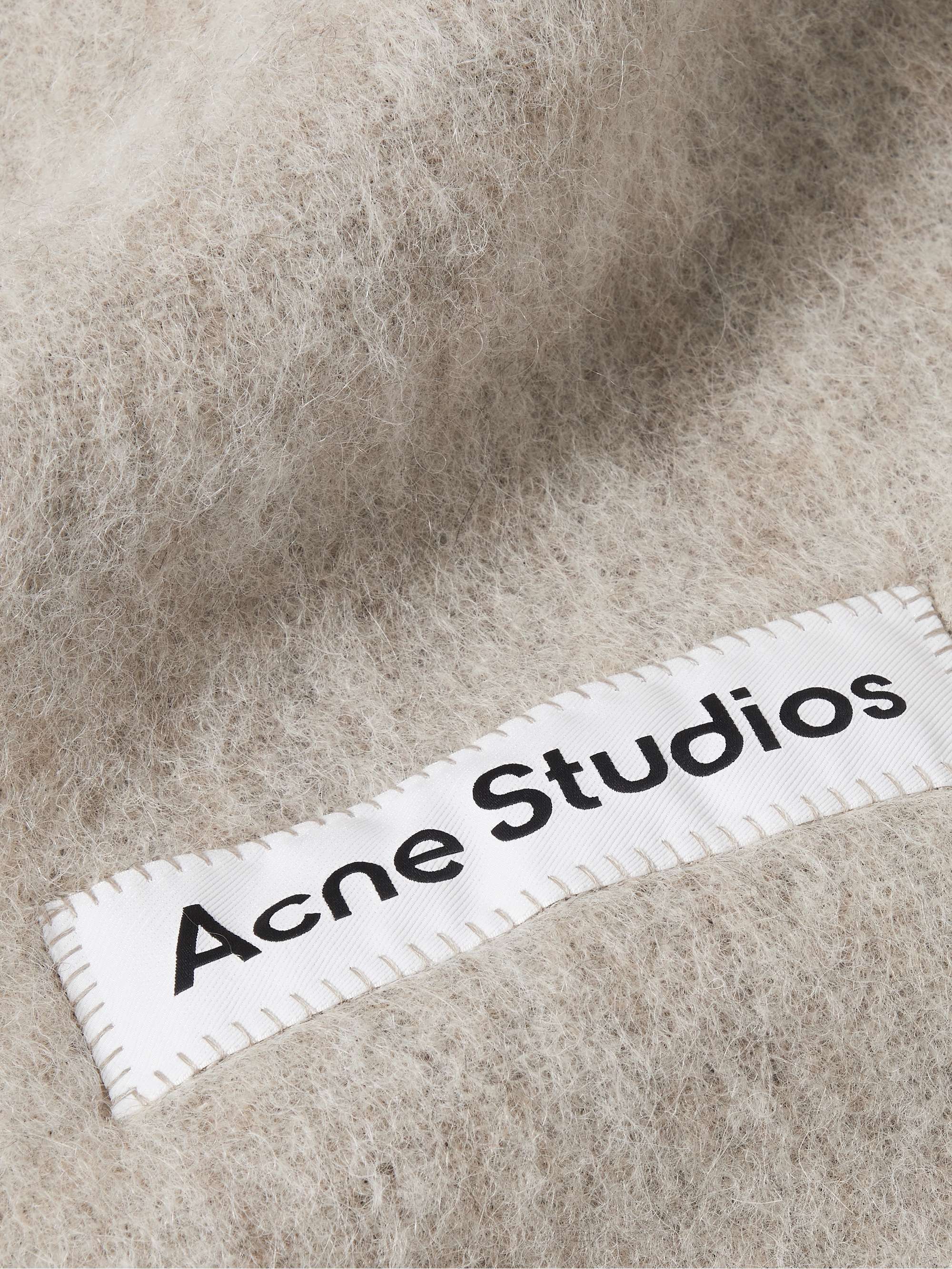 ACNE STUDIOS Vally fringed striped knitted scarf