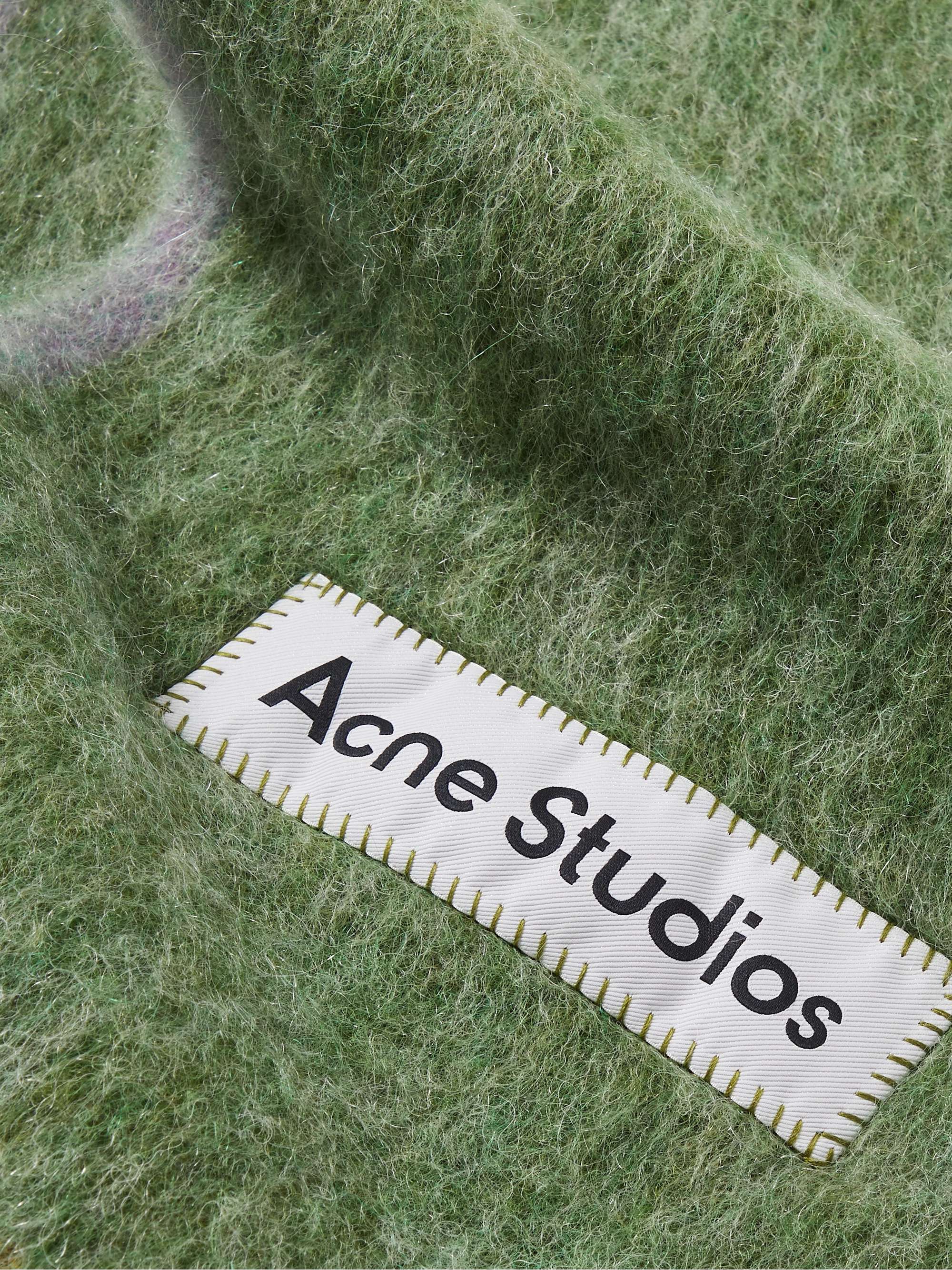 ACNE STUDIOS Vally fringed striped knitted scarf