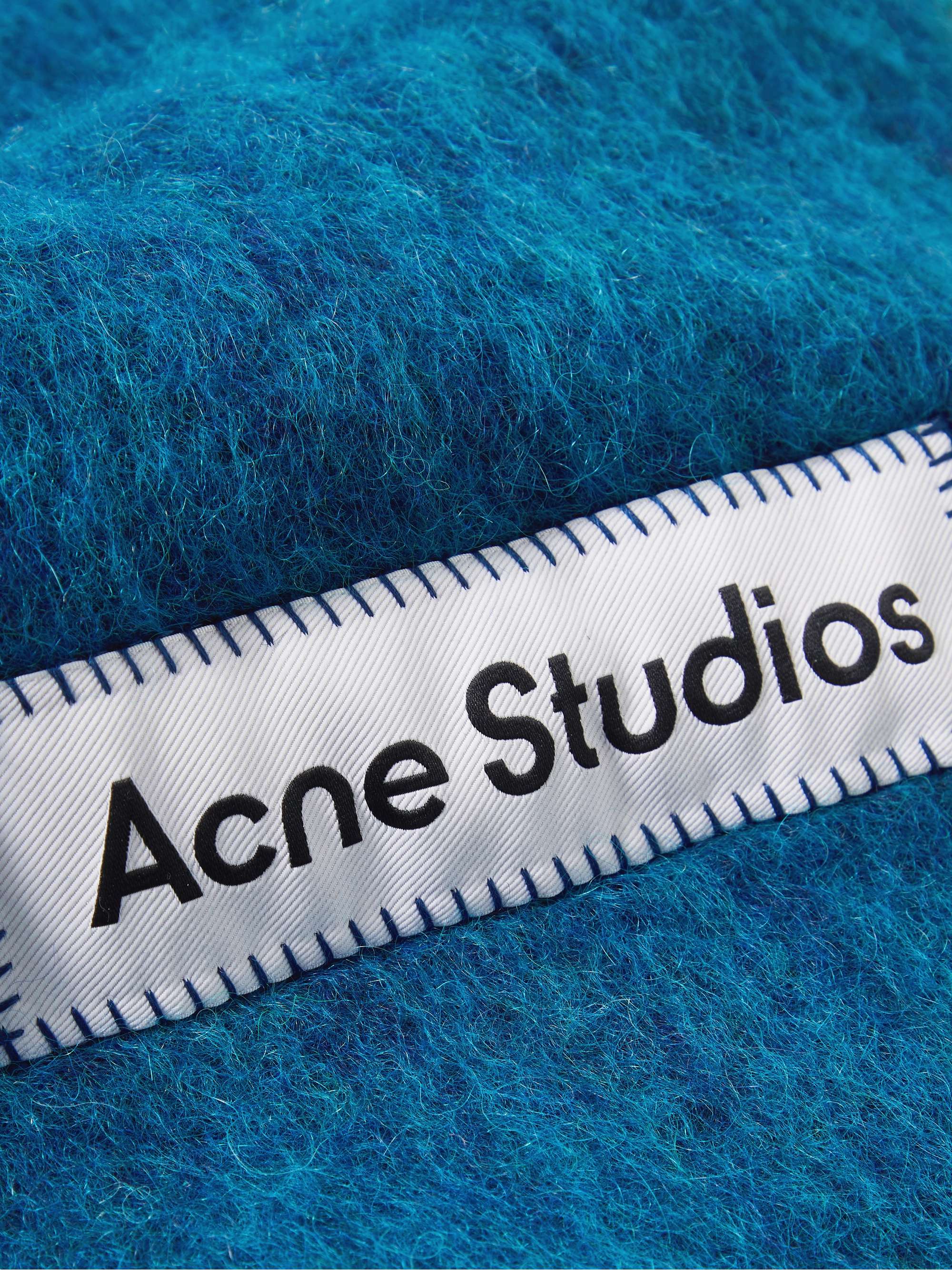 ACNE STUDIOS Vally fringed striped knitted scarf