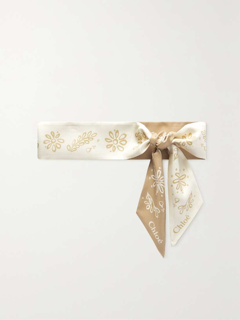 Chloé + Net Sustain Reversible Printed Organic Silk-twill Scarf