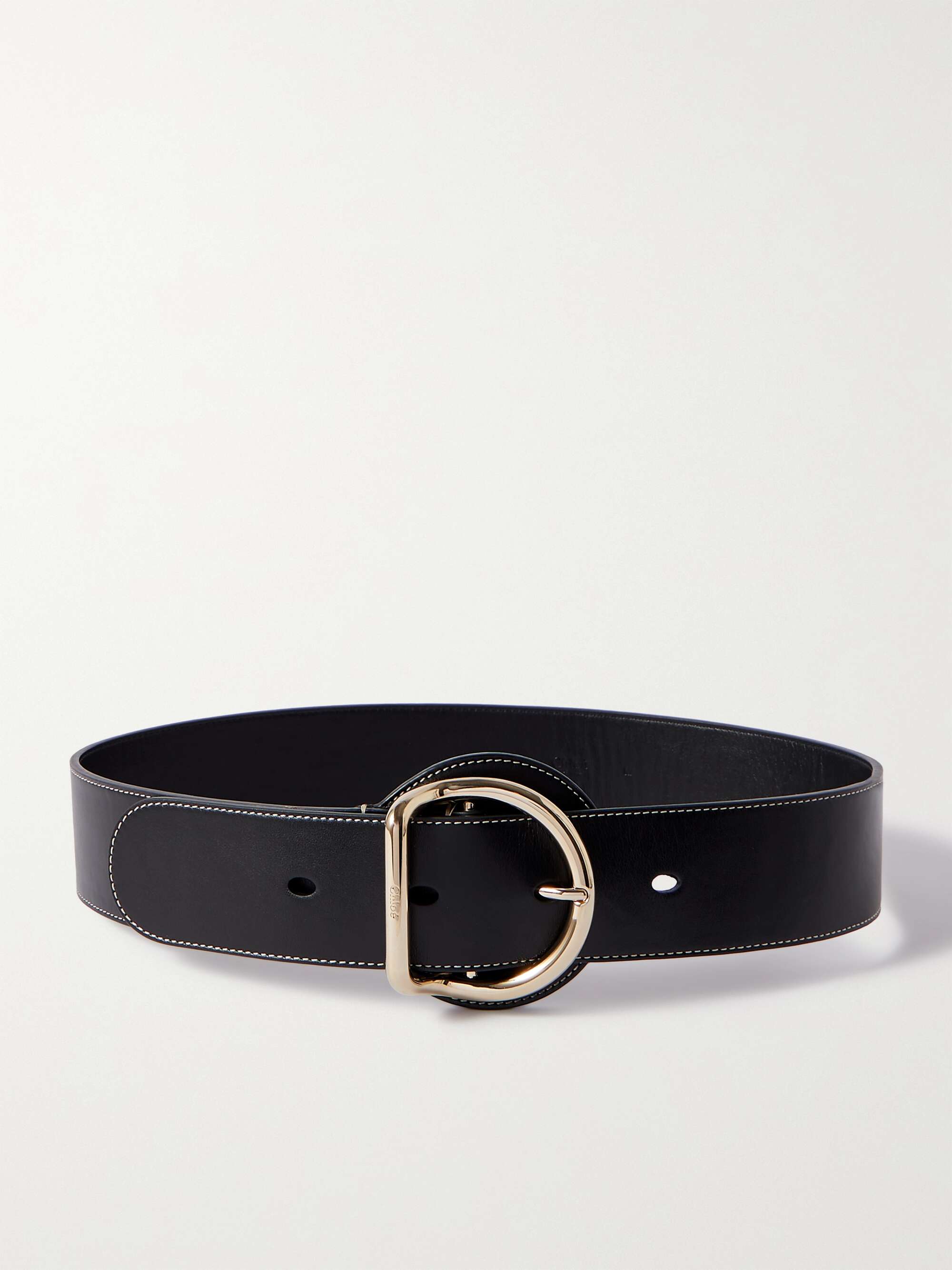 CHLOÉ Tim topstitched leather belt | NET-A-PORTER