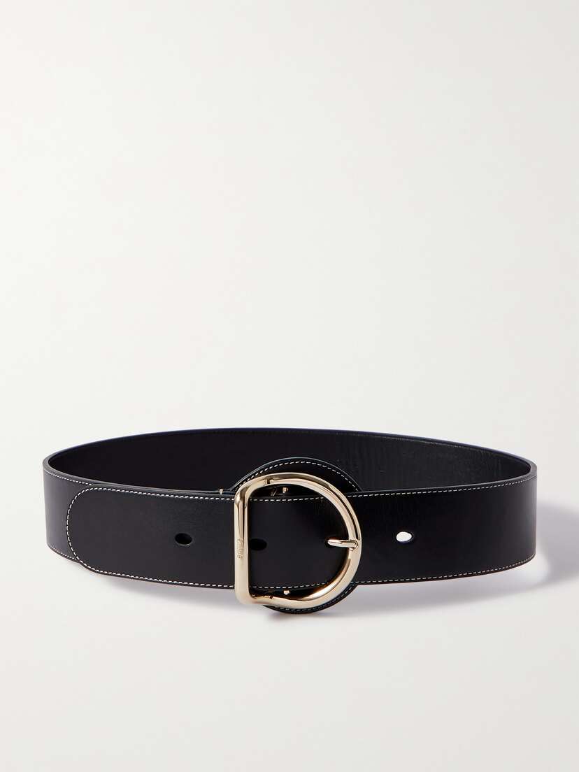 Chloé Tim Topstitched eather Belt