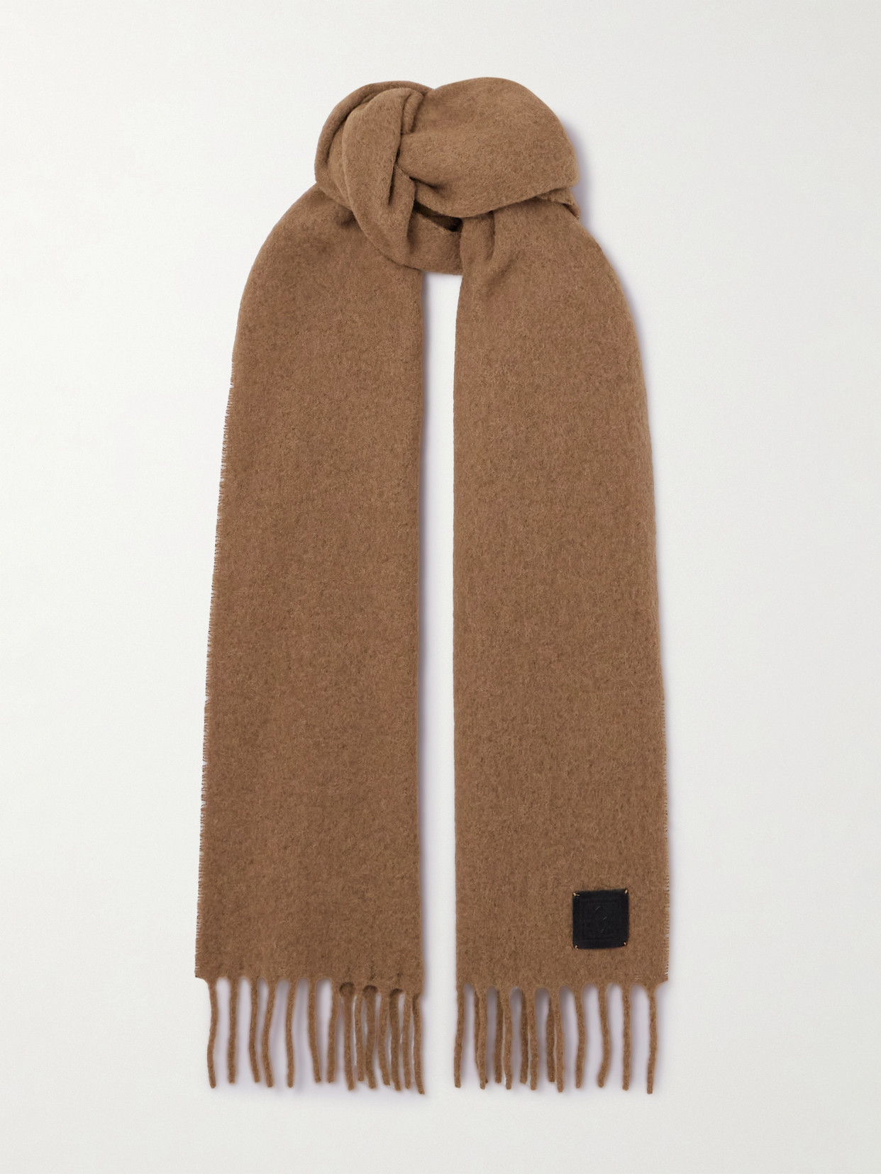 Totême Fringed Alpaca-blend Scarf In Brown