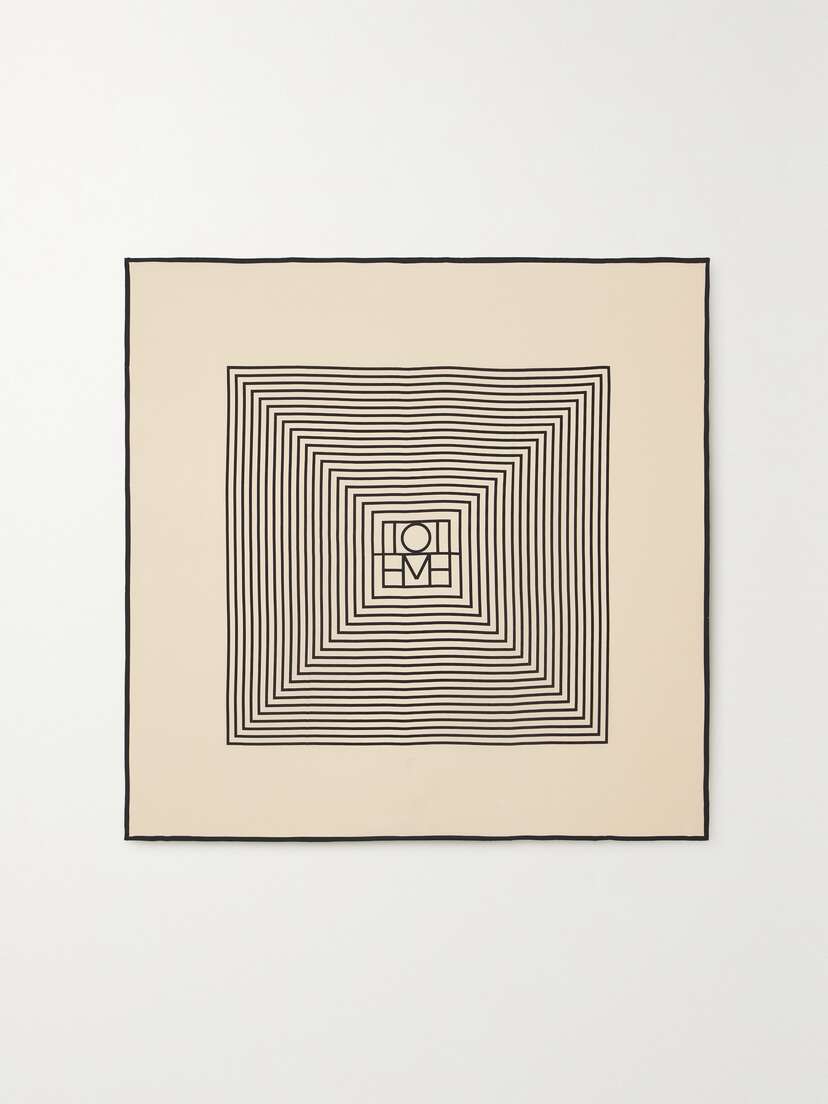 TOTEME Striped Silk Crepe De Chine Scarf