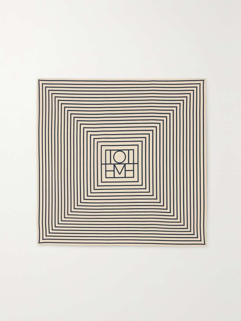 TOTEME Striped Silk Crepe De Chine Scarf