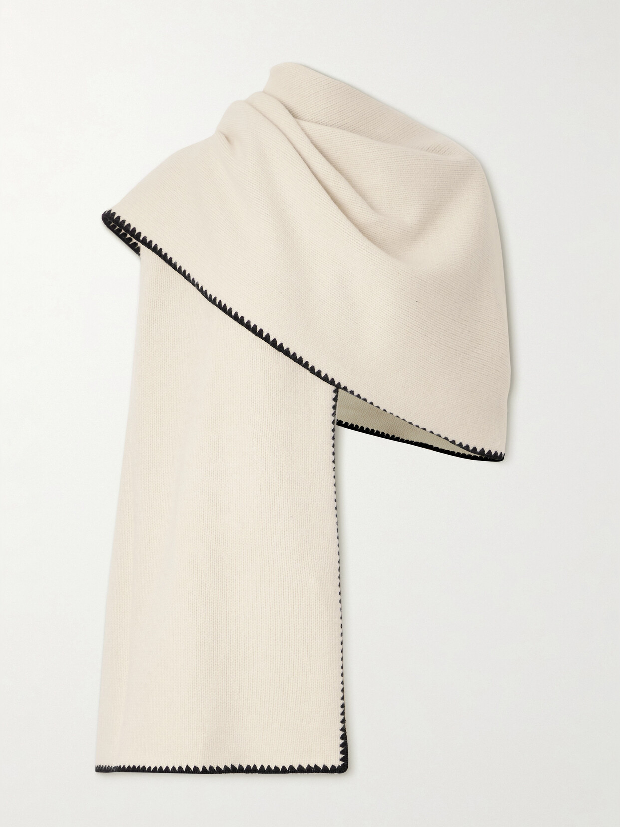 TOTEME Embroidered Wool, Cashmere And Cotton-blend Scarf