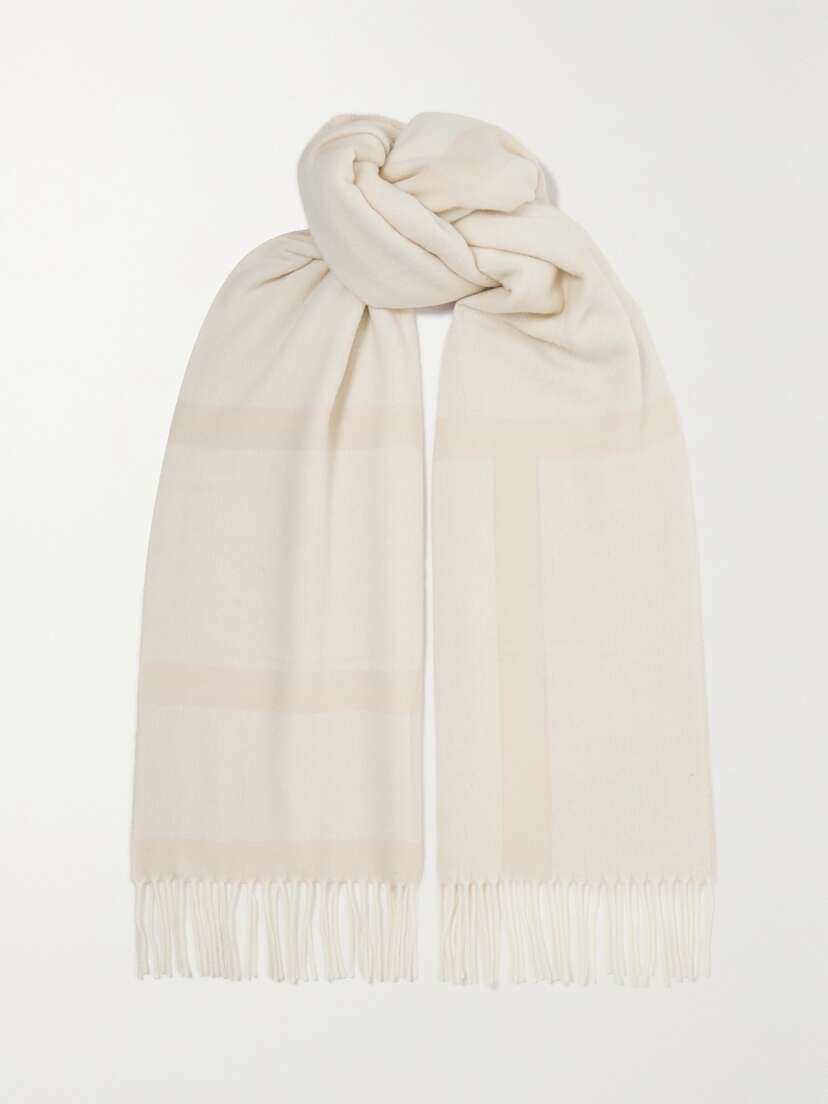 TOTEME Fringed Wool-jacquard Scarf
