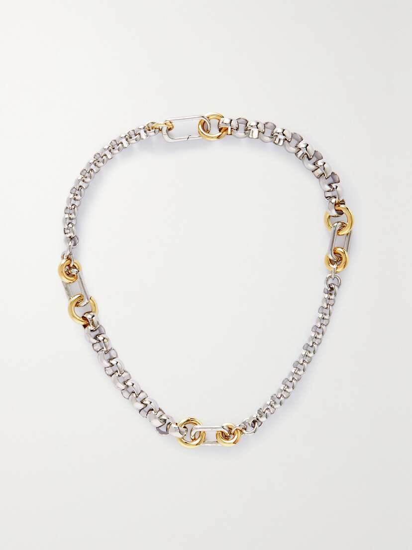 Laura Lombardi + Net Sustain Pietra Platinum And Gold-plated Recycled Necklace