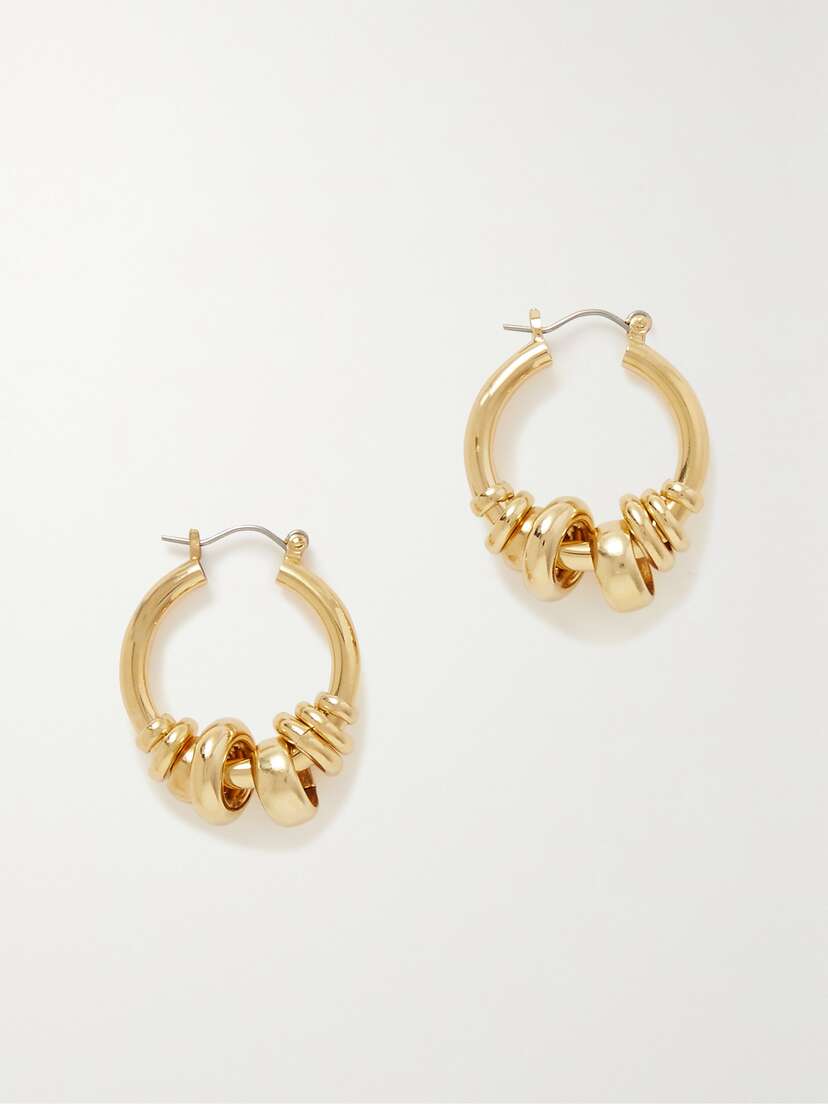 Laura Lombardi + Net Sustain Radda Gold-plated Recycled Hoop Earrings