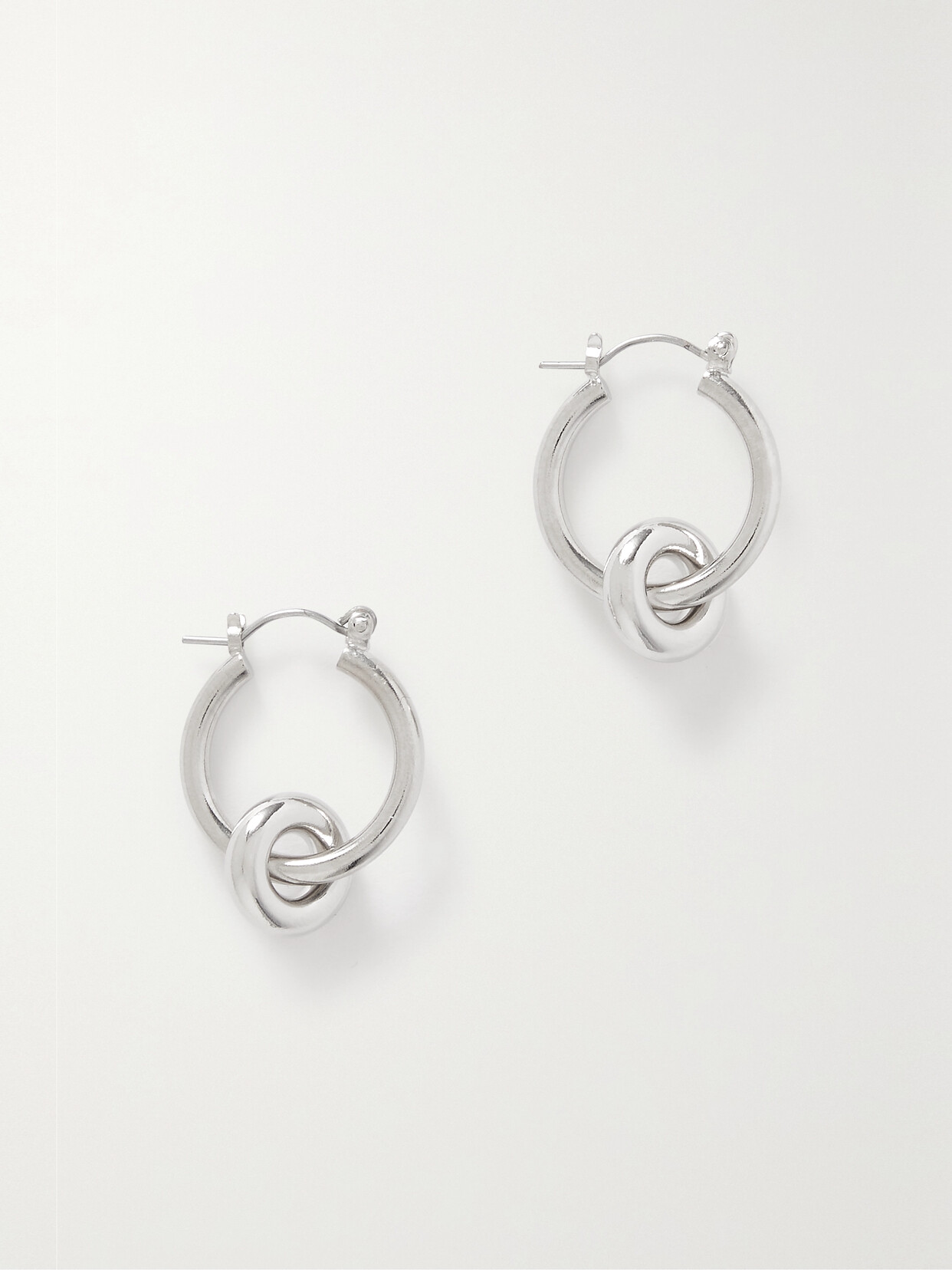 Laura Lombardi + Net Sustain Isola Recycled Platinum-plated Hoop Earrings In Silver