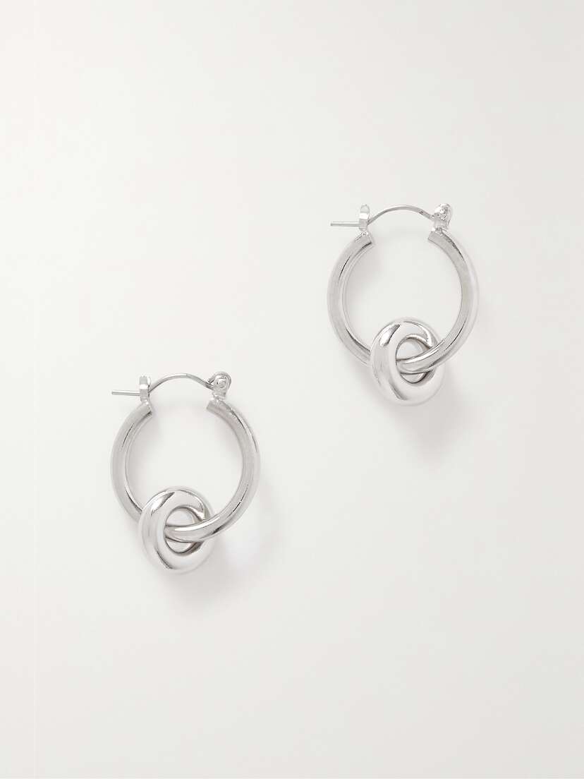 Laura Lombardi + Net Sustain Isola Recycled Platinum-plated Hoop Earrings