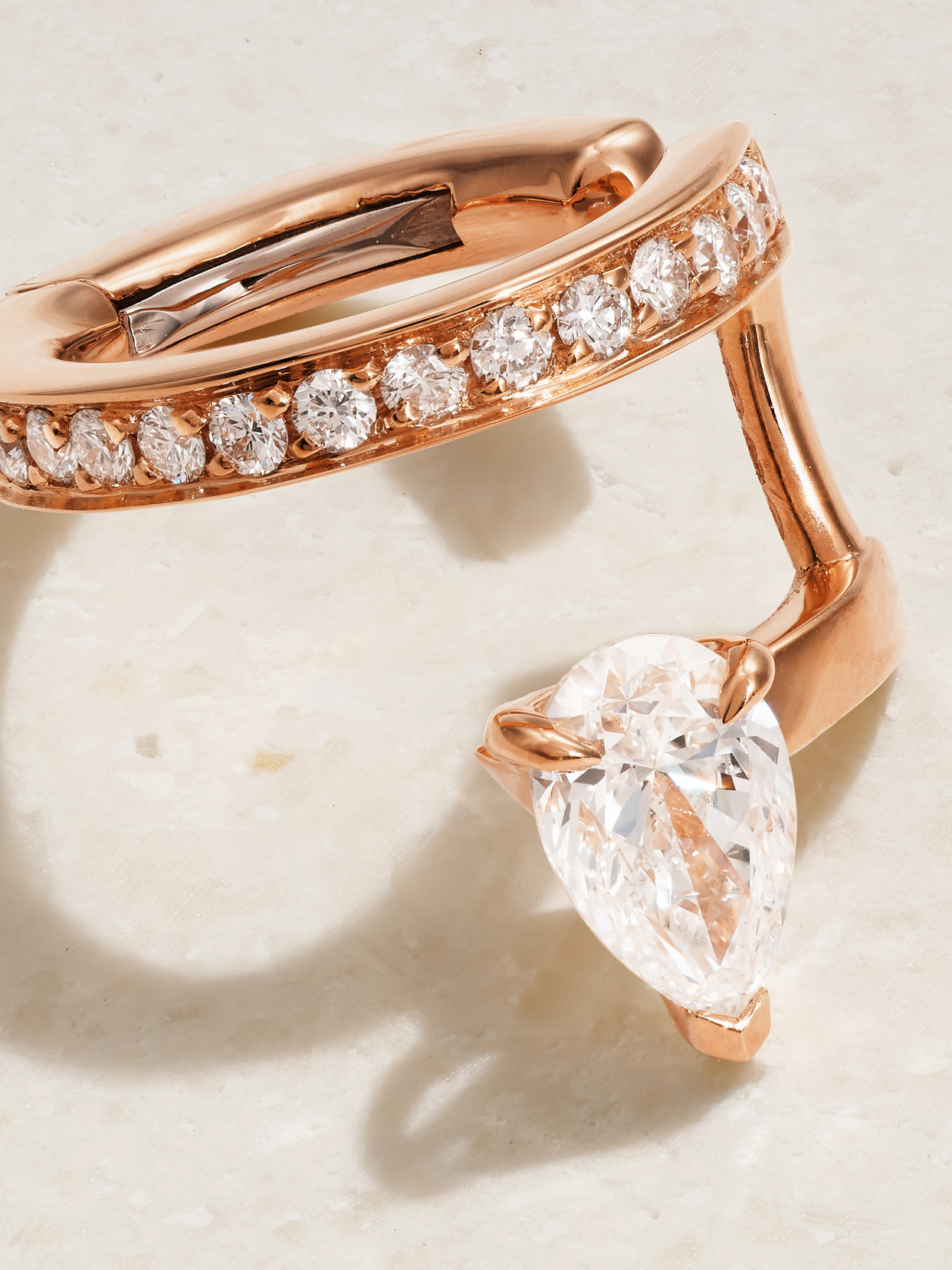 Repossi Serti Sur Vide 18kt Rose-gold And Diamond Ear Cuff In Gold