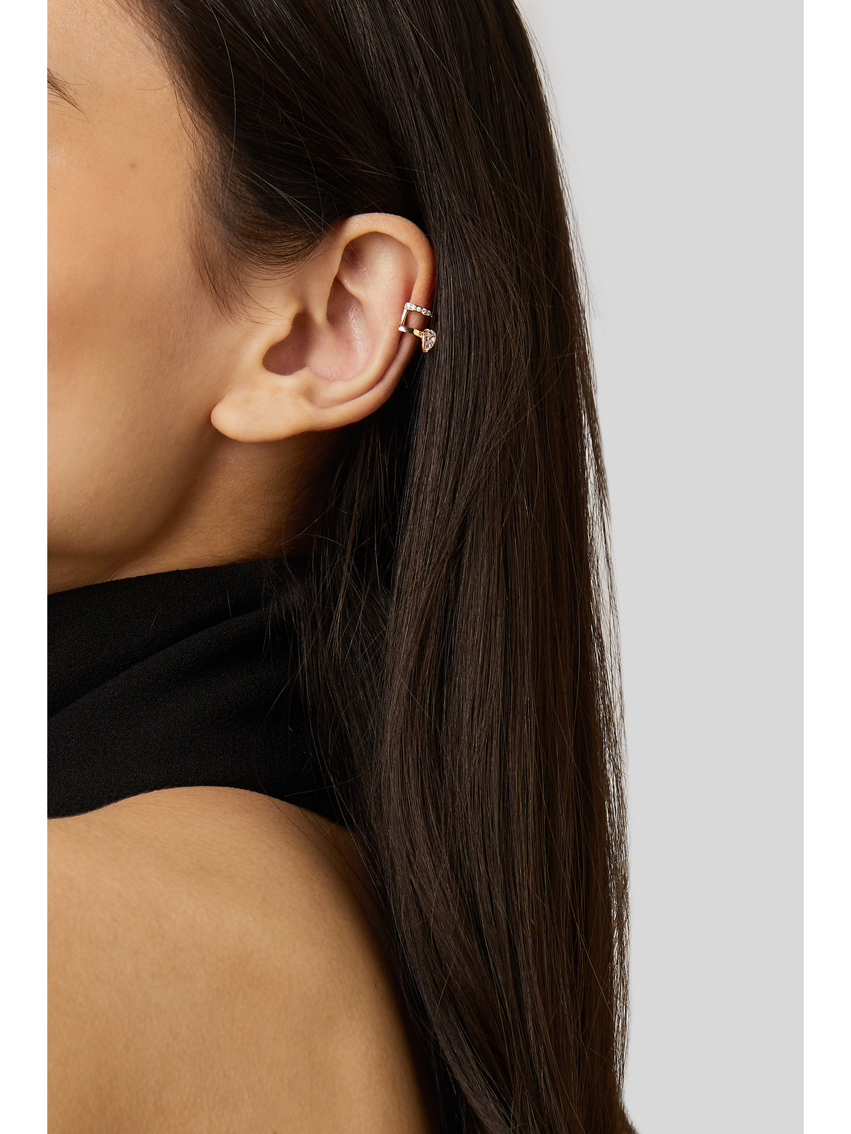 Repossi Serti Sur Vide 18kt Rose-gold And Diamond Ear Cuff In Gold