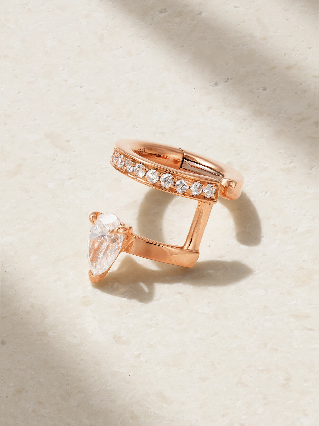 Repossi Serti Sur Vide 18kt Rose-gold And Diamond Ear Cuff