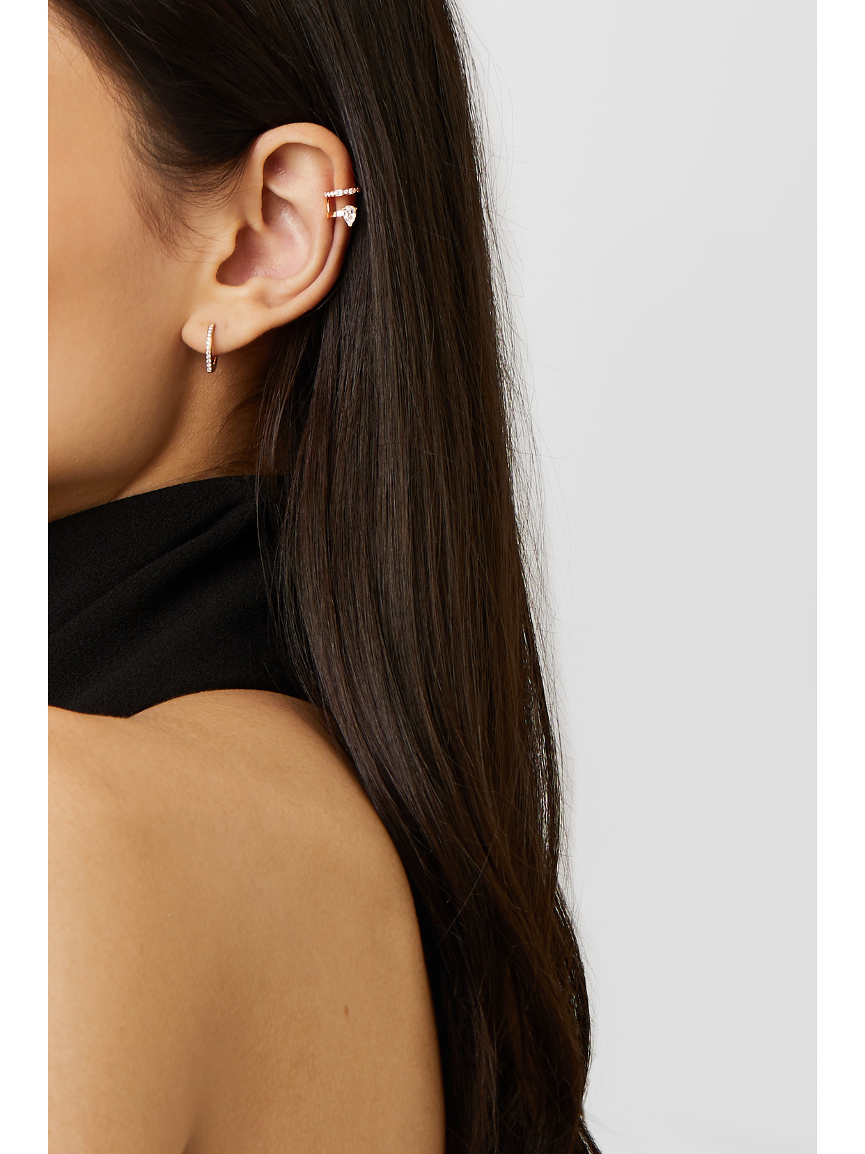 Repossi Serti Sur Vide 18kt Rose-gold And Diamond Ear Cuff In Gold