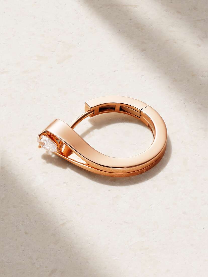 Repossi Serti Inversé 18-karat Rose Gold Diamond Earring