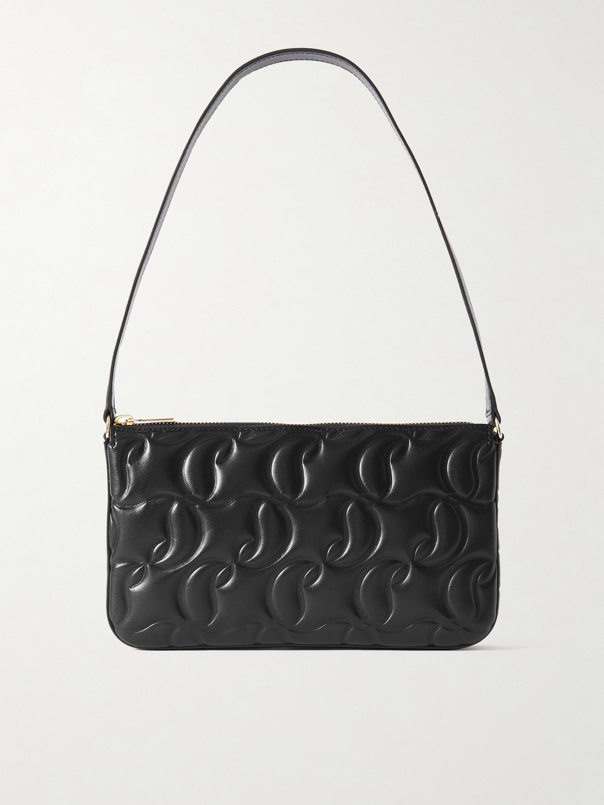 Christian Louboutin Loubila Logo-debossed Leather Shoulder Bag In Black
