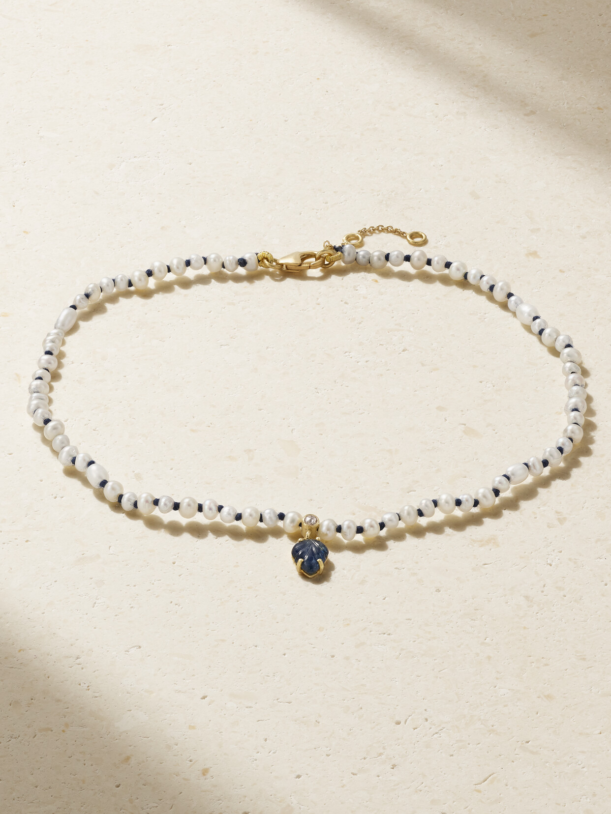 Amrapali London 18-karat Gold And Cord Multi-stone Anklet