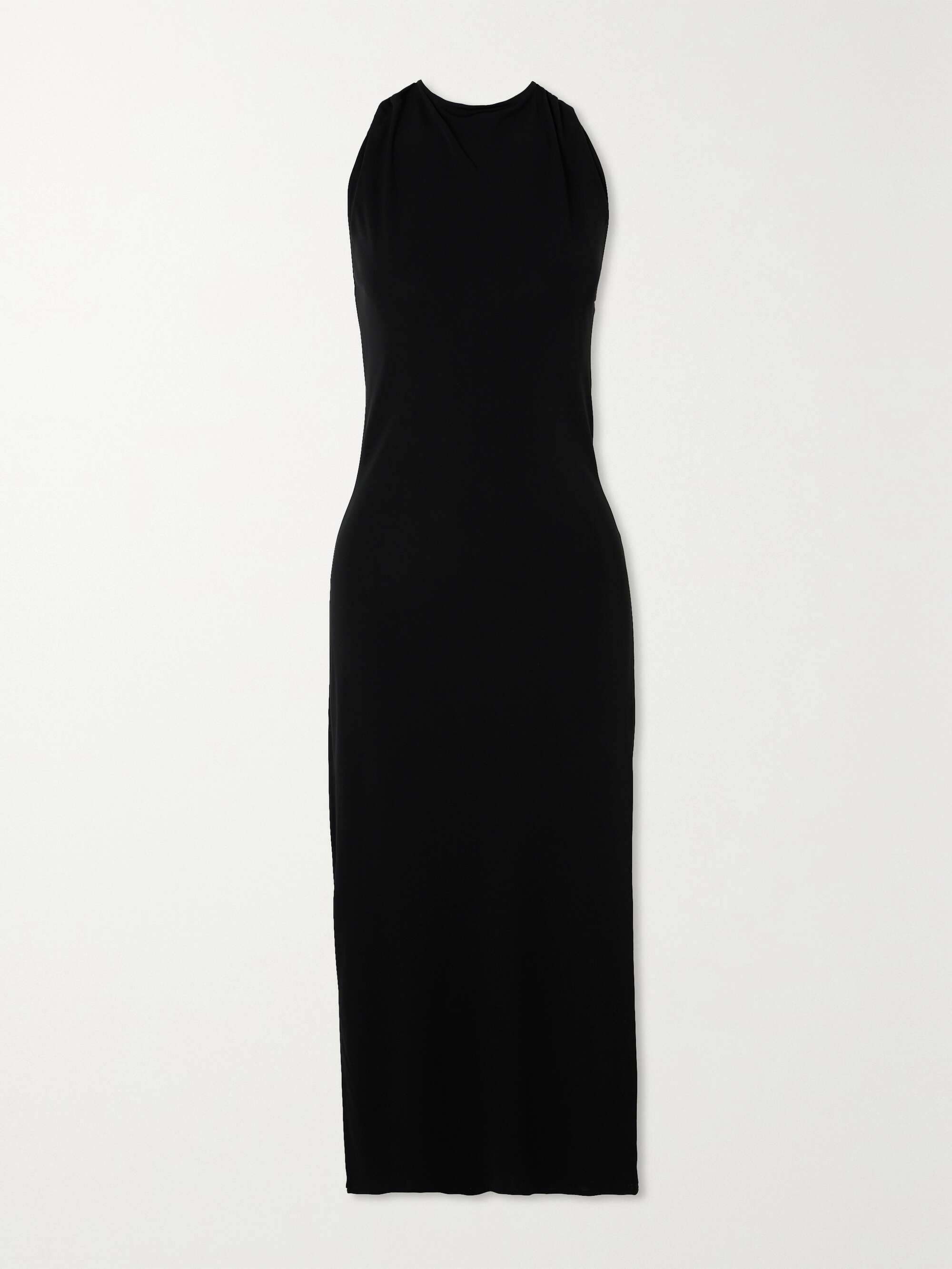 HELMUT LANG Draped stretchjersey midi dress NETAPORTER