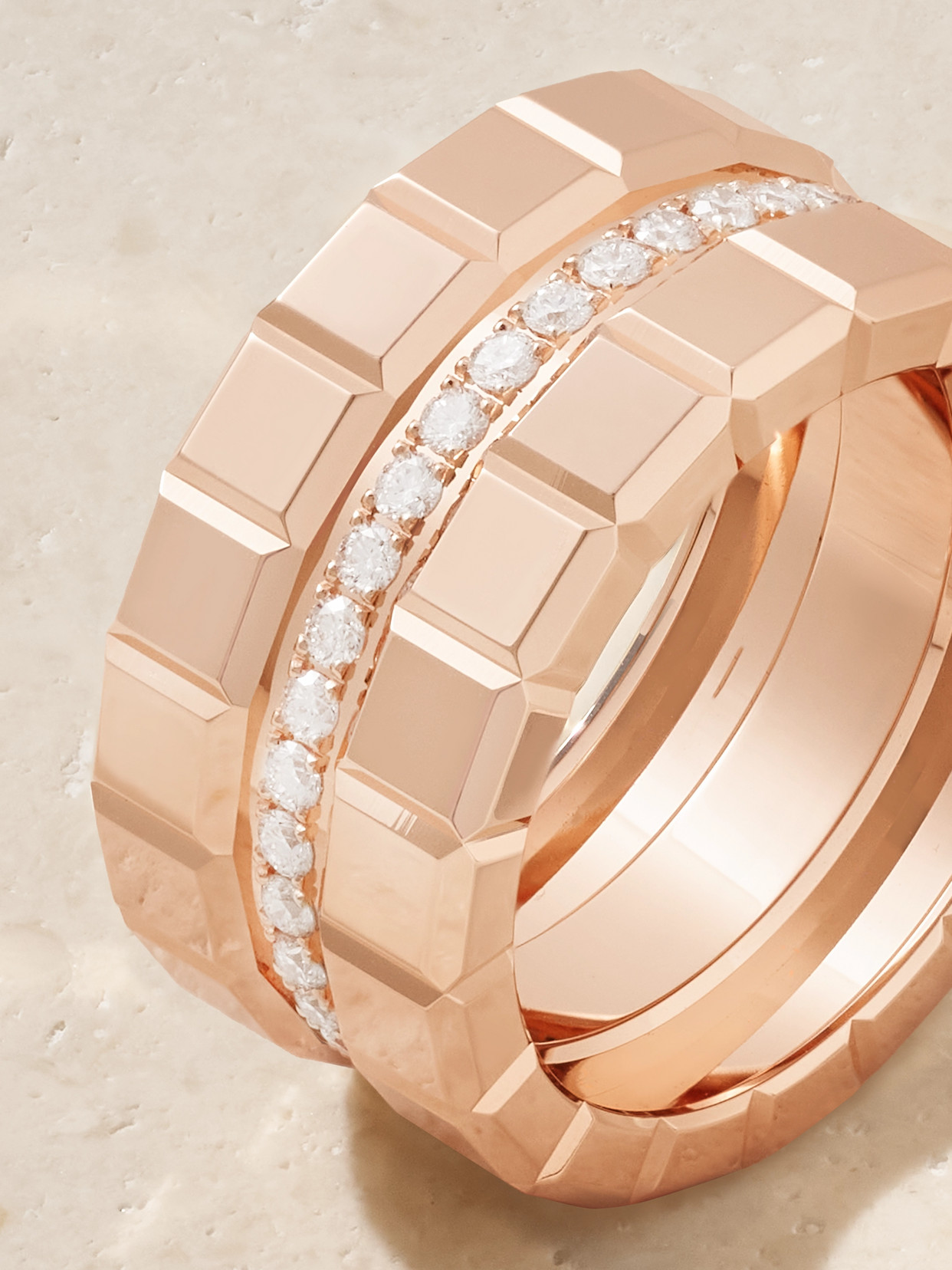 Shop Chopard Ice Cube 18-karat Rose Gold Diamond Ring