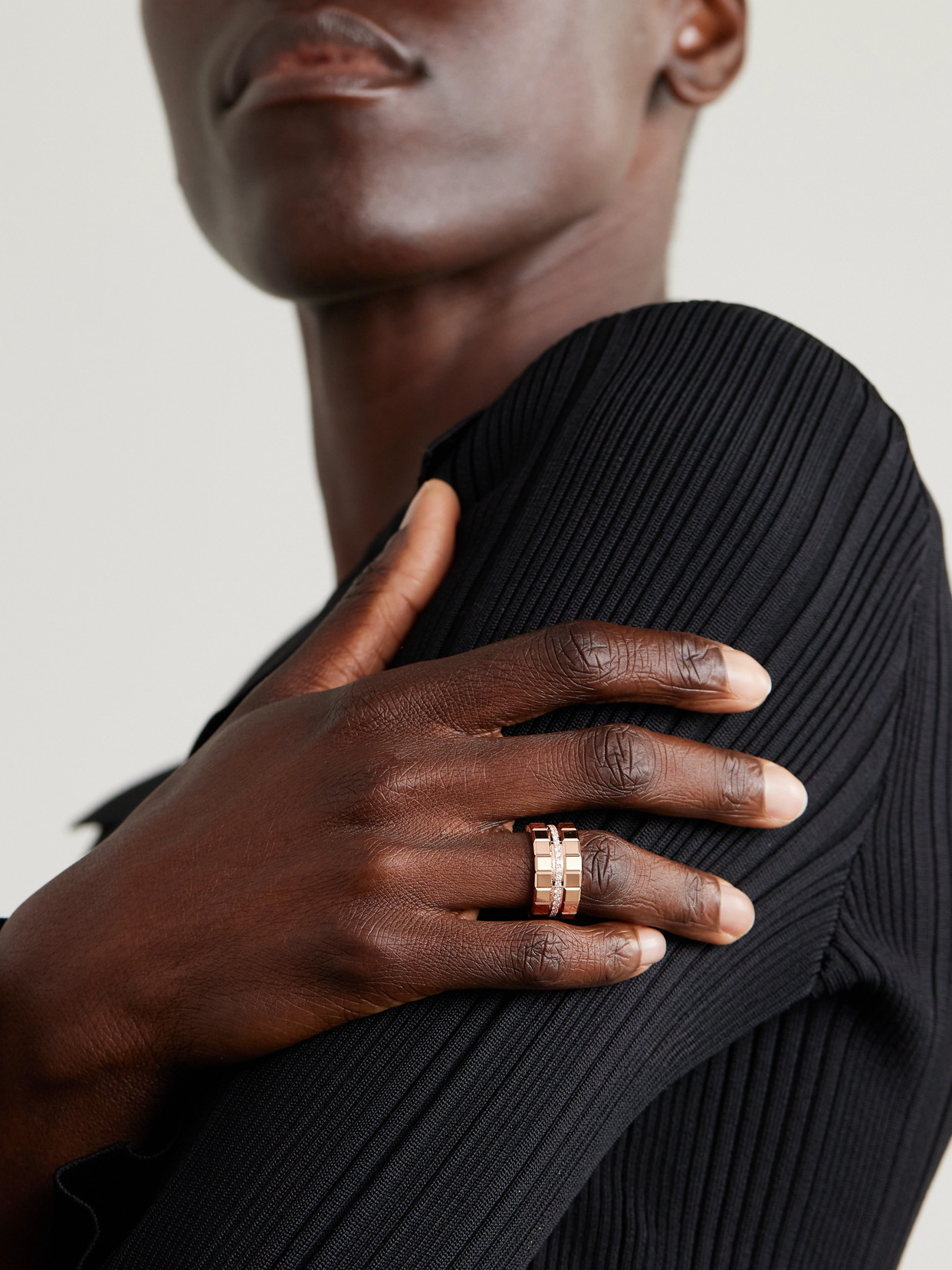 Chopard Ice Cube 18-karat Rose Gold Diamond Ring In Gold
