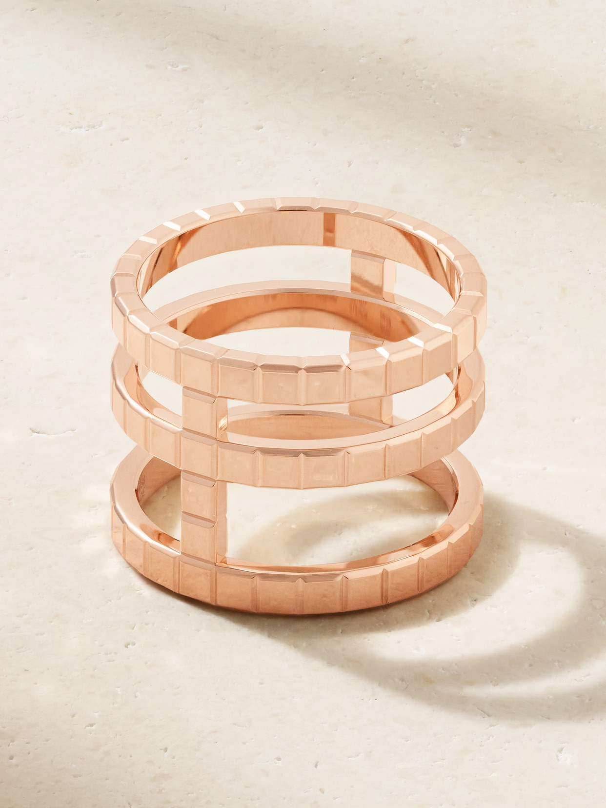 CHOPARD ICE CUBE 18-KARAT ROSE GOLD DIAMOND RING