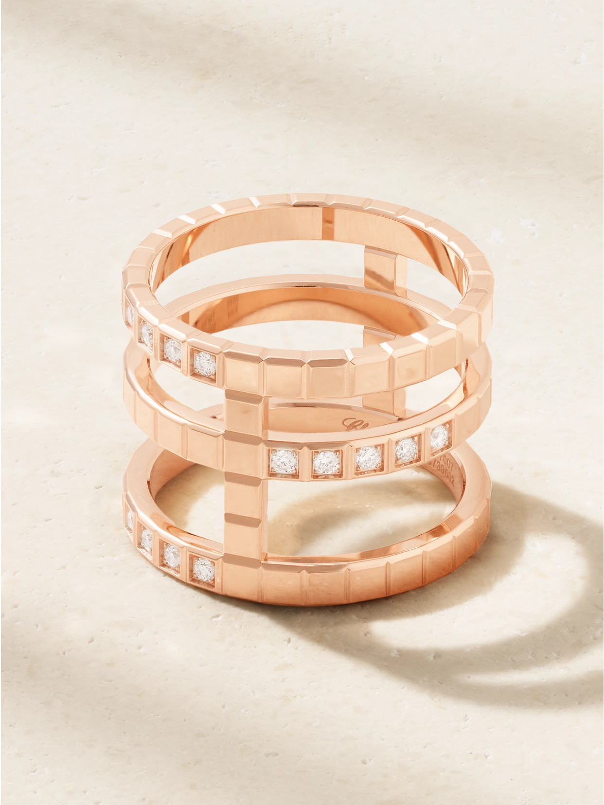 Chopard Ice Cube 18-karat Rose Gold Diamond Ring