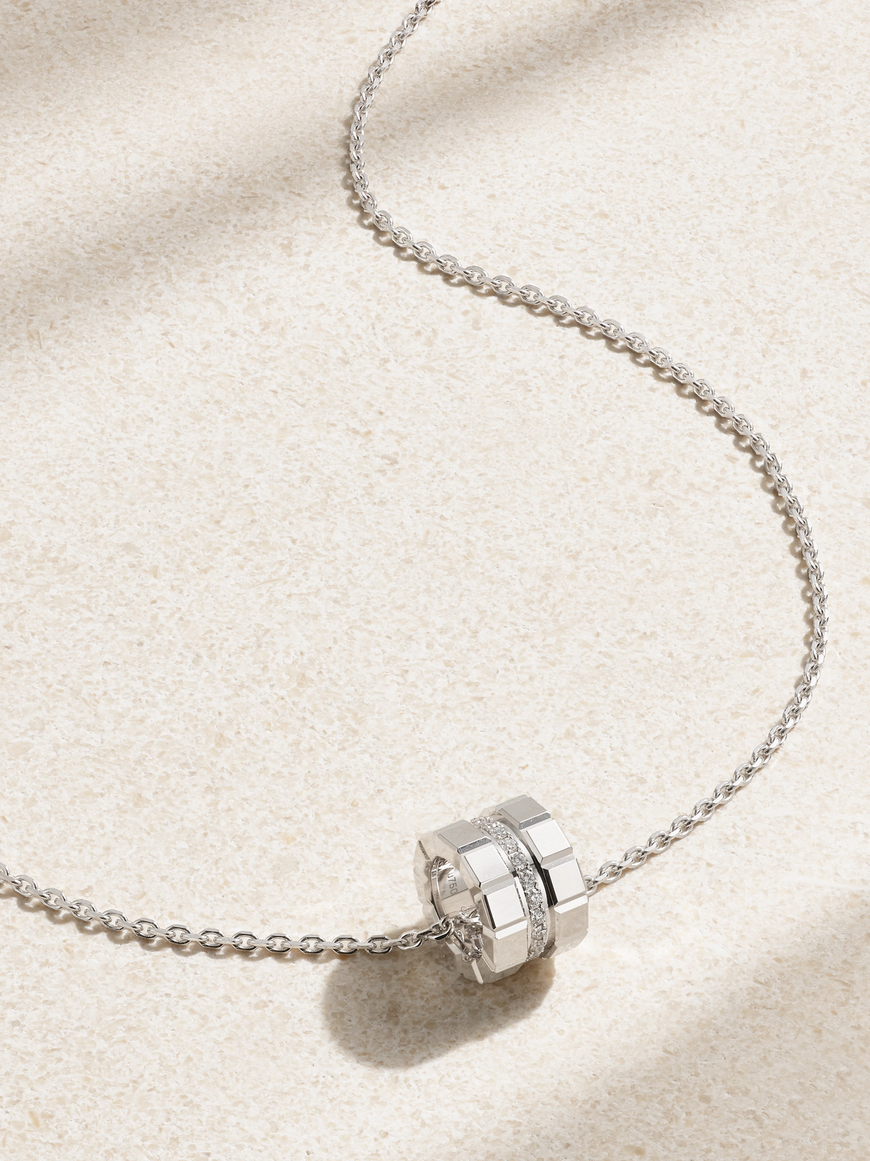 Chopard - Ice Cube Pure Mini 18-karat White Gold Diamond Necklace - One size